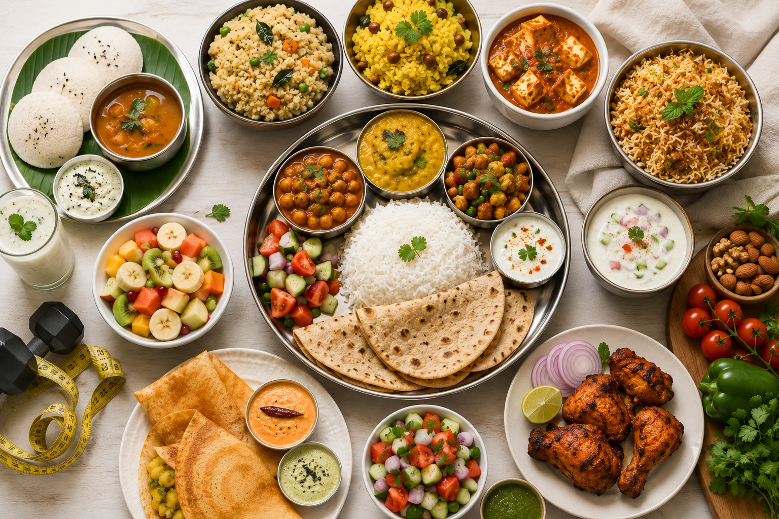 Indian Food Calories & Portion Size Cheat Sheet: The Ultimate Guide for Fat Loss and Muscle Gain